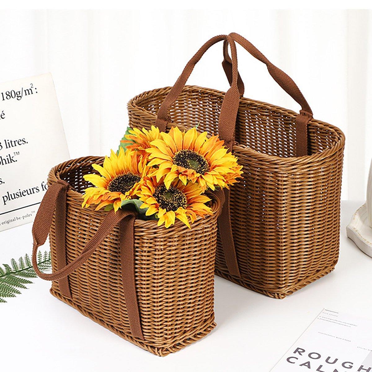 Rattan Style Woven Storage Basket Two Sizes | StorageOZ