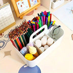 5 Compartment Desktop Box with Handle Two Colours | StorageOZ