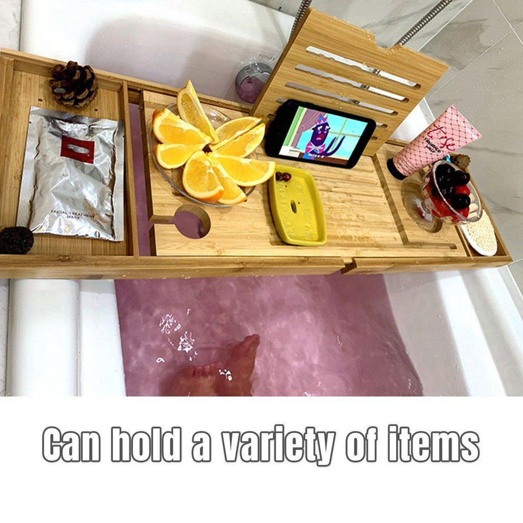 Bamboo Bathtub Tray Shelf for Bath Essentials | StorageOZ