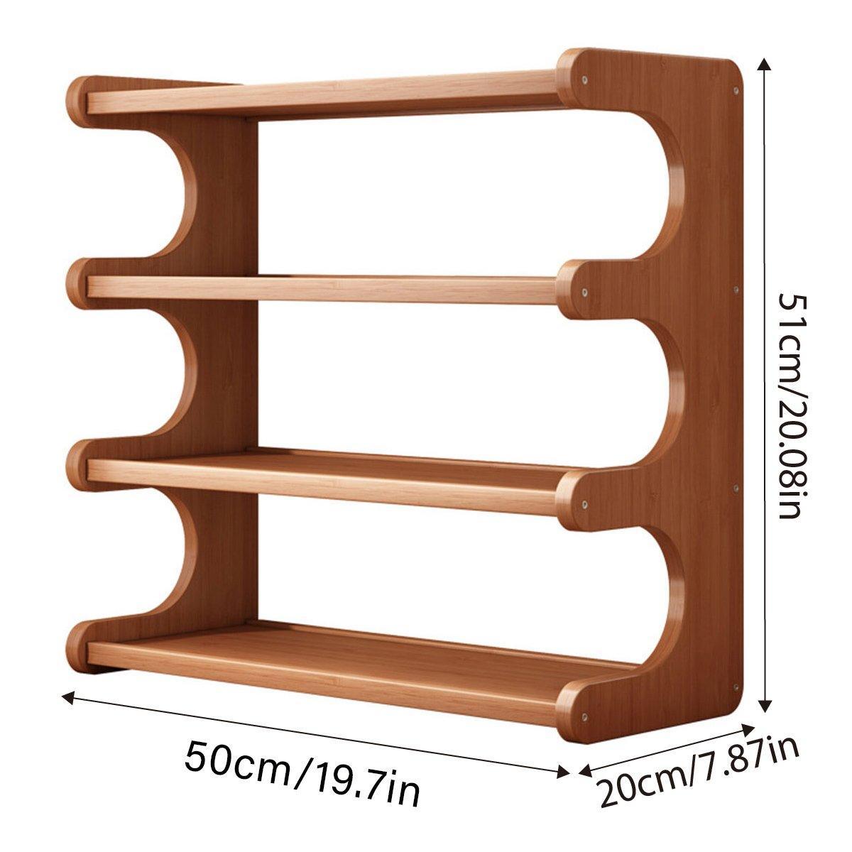 4 Tier Bamboo Cup Storage Rack for Counter | StorageOZ