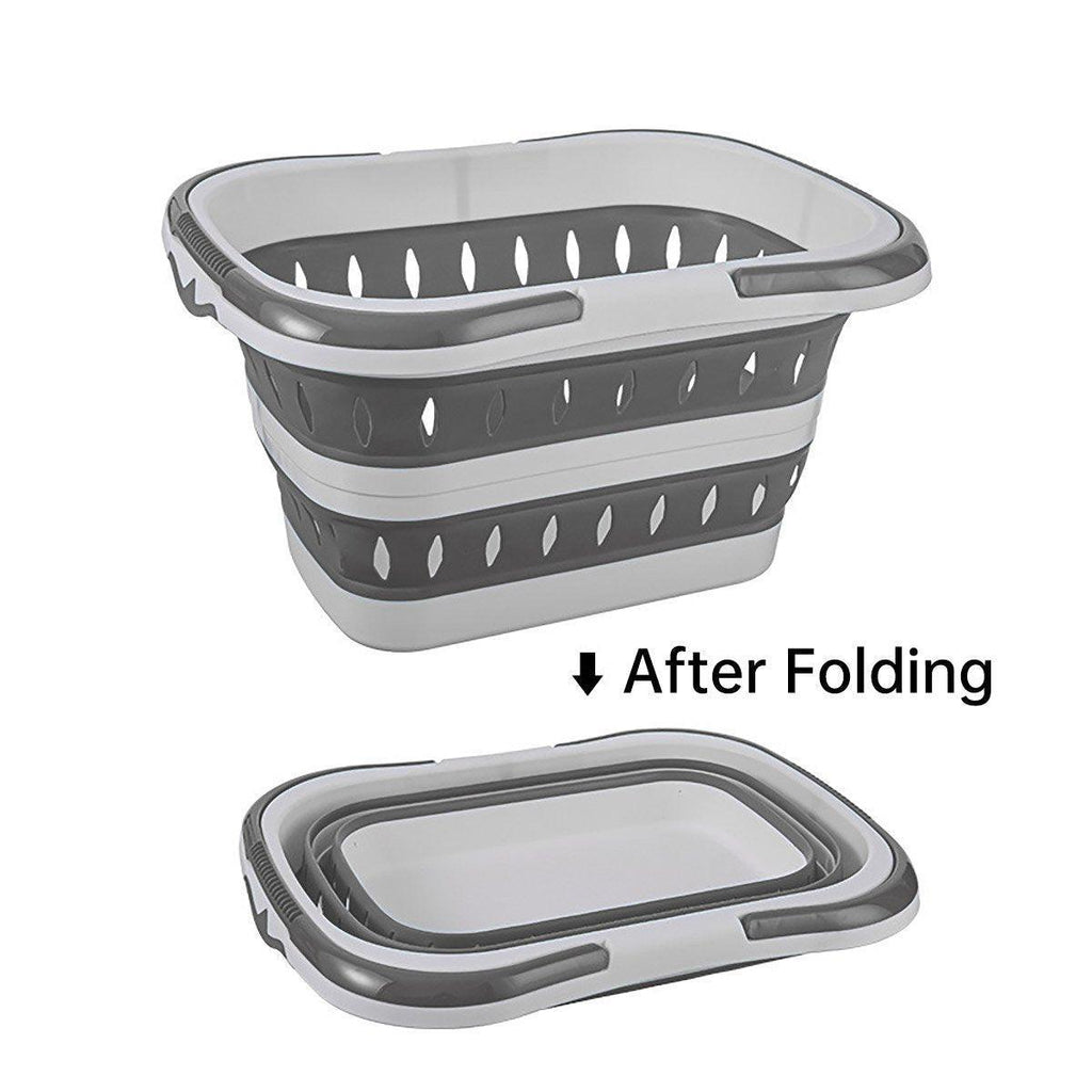 Folding Plastic Laundry Basket Two Colours | StorageOZ