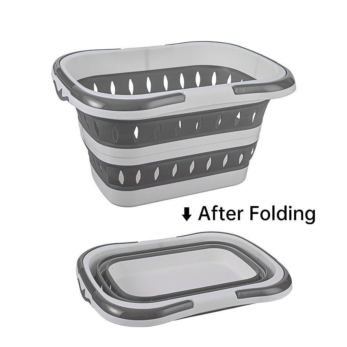 Folding Plastic Laundry Basket Two Colours | StorageOZ