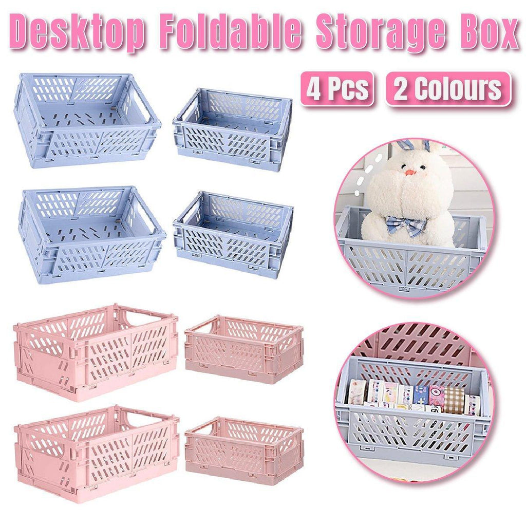 4 Pcs Stackable Storage Baskets Two Colours | StorageOZ