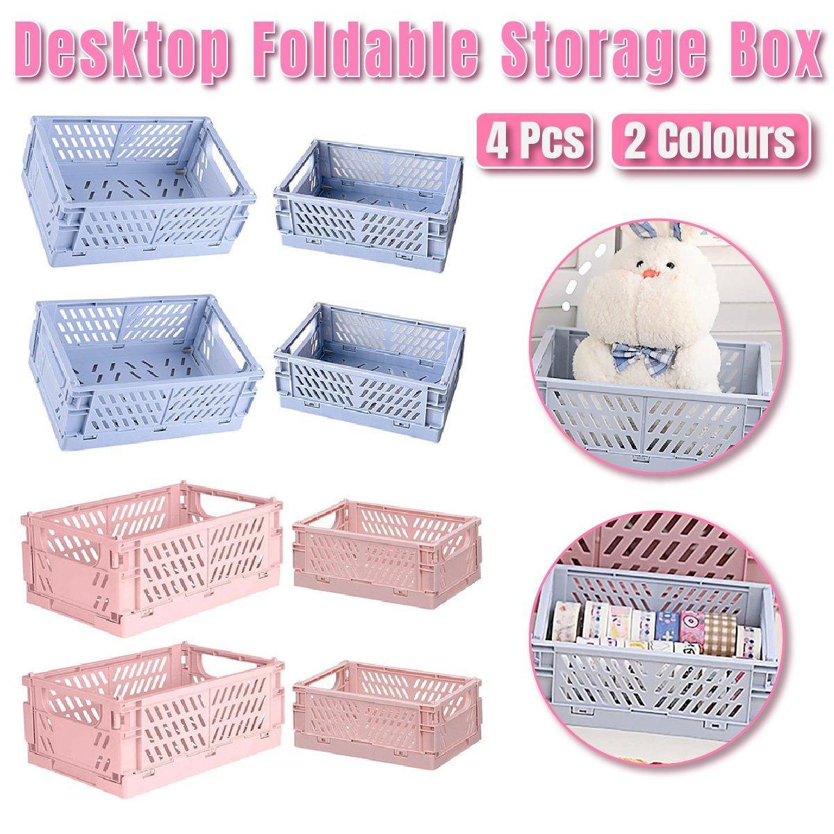 4 Pcs Stackable Storage Baskets Two Colours | StorageOZ