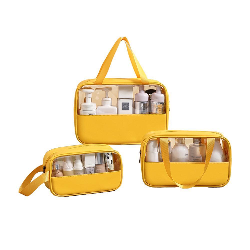 3 Pcs Clear PVC Makeup Bags in Five Colours | StorageOZ