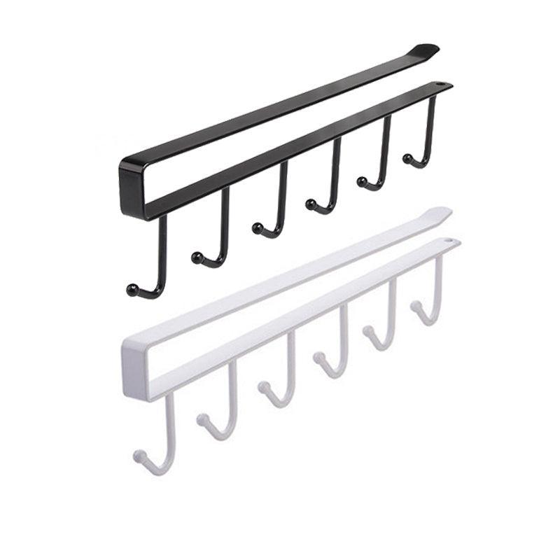 2 Pcs 6 Hook Iron Wall Rack in Two Colours | StorageOZ