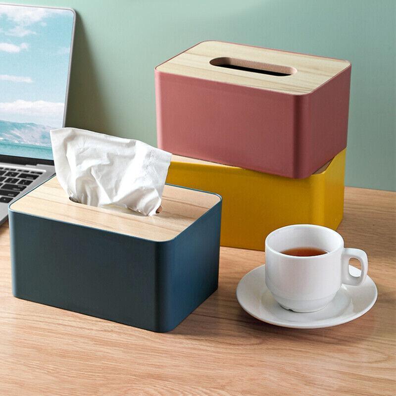 PP Wood Tissue Box Cover in Four Colours | StorageOZ