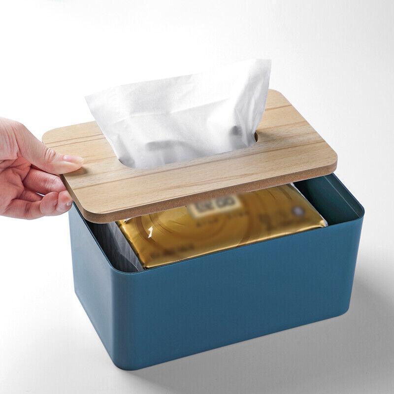 PP Wood Tissue Box Cover in Four Colours | StorageOZ