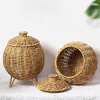 Lidded Rattan Style Basket With or Without Legs | StorageOZ