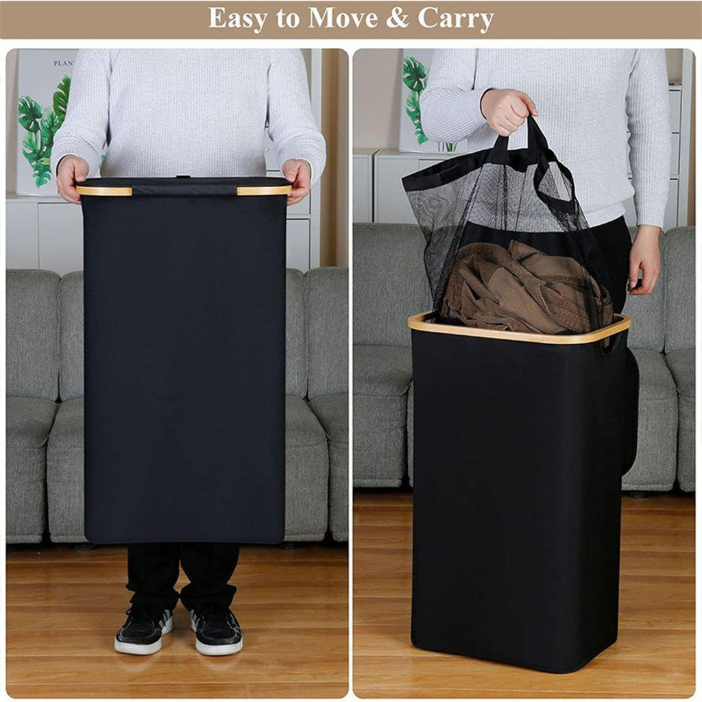 Bamboo Rim Laundry Hamper in Two Colours | StorageOZ