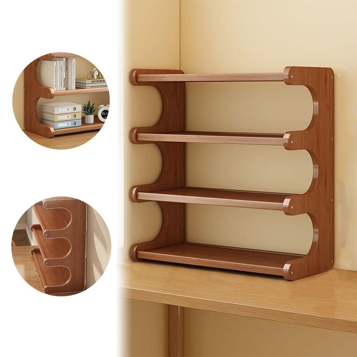4 Tier Bamboo Cup Storage Rack for Counter | StorageOZ