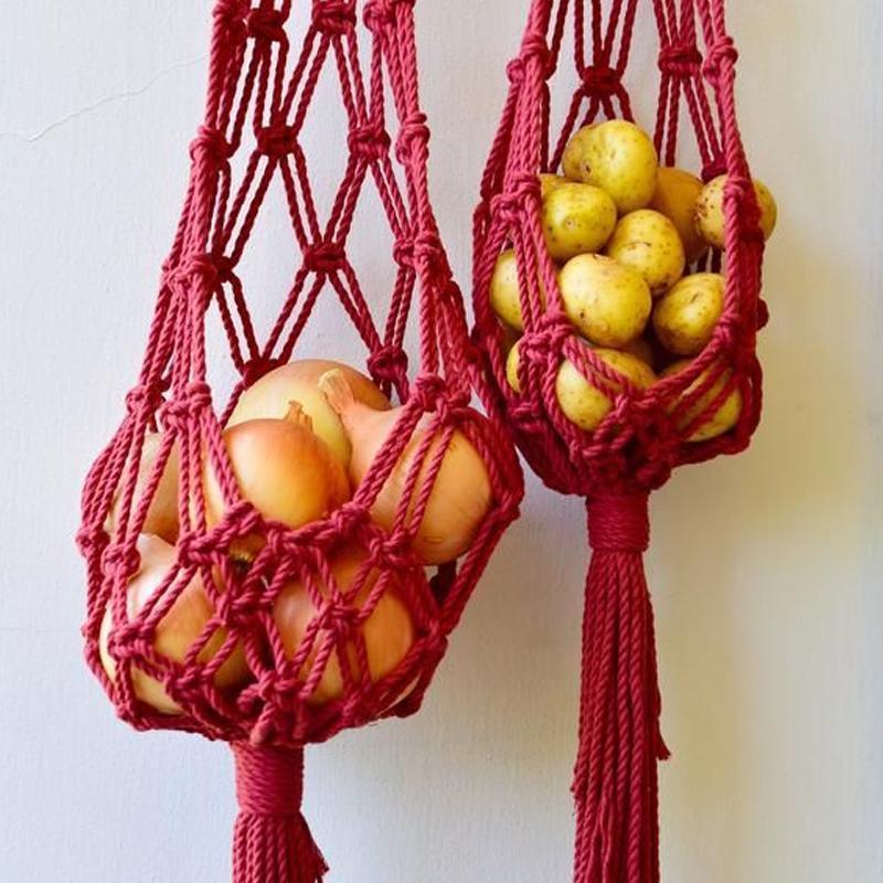 Hanging Rope Fruit Basket in Two Colours | StorageOZ