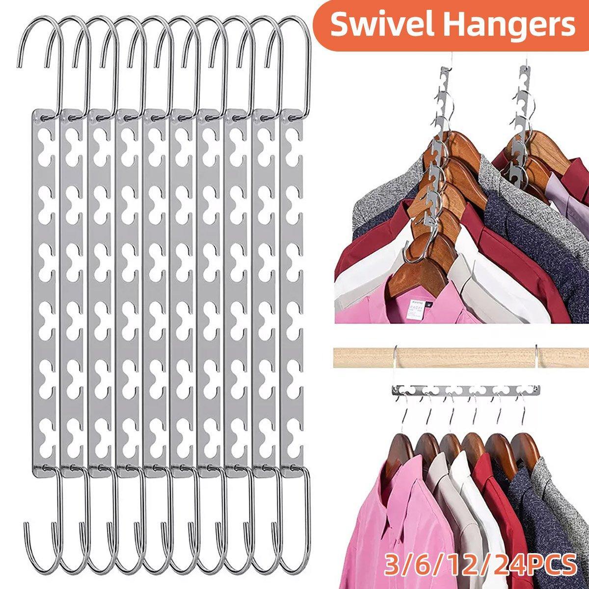 Metal Swivel Space Saving Hangers Four Packs | StorageOZ