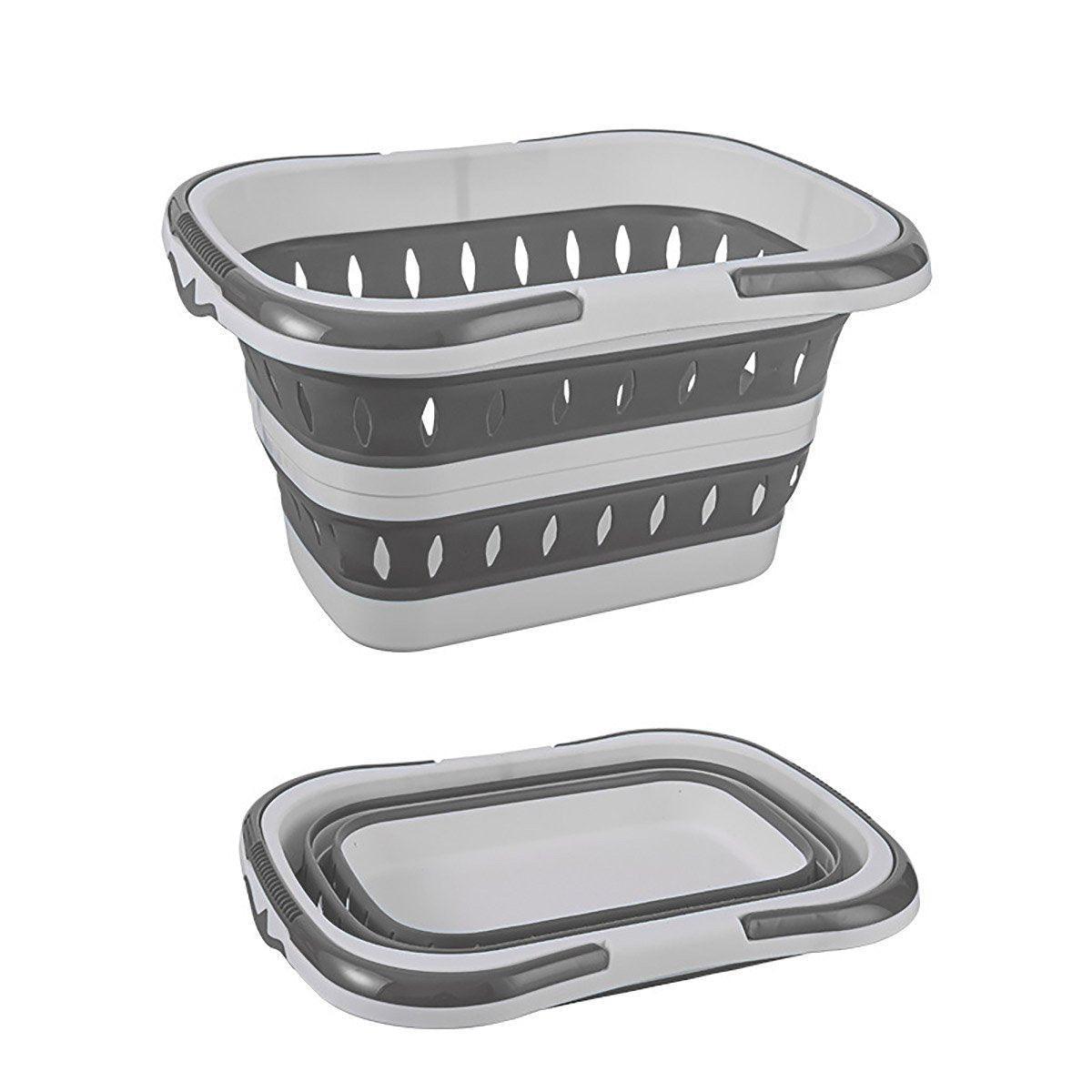 Folding Plastic Laundry Basket Two Colours | StorageOZ
