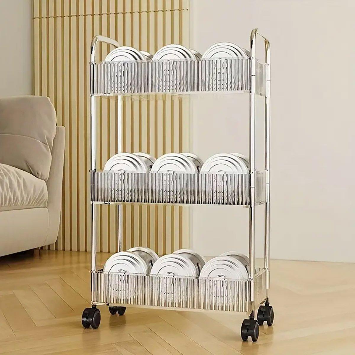 Mobile Acrylic Storage Rack 3 or 4 Tiers | StorageOZ