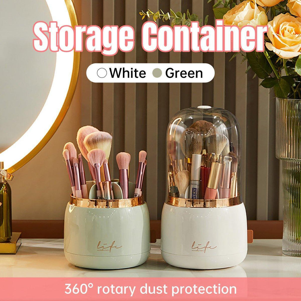 Makeup Brush Holder with a Clear Dome Lid | StorageOZ
