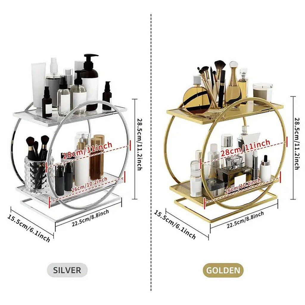 2 Tier Circular Cosmetics Rack Two Colours | StorageOZ
