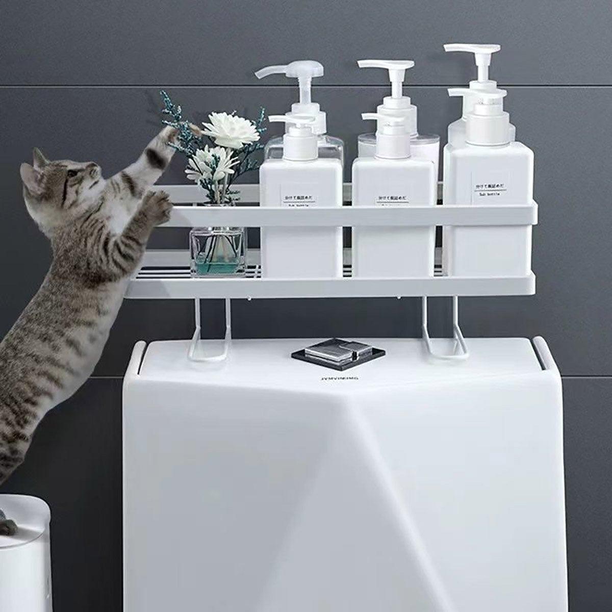Stainless Bathroom Wall Storage Rack Two Colours | StorageOZ