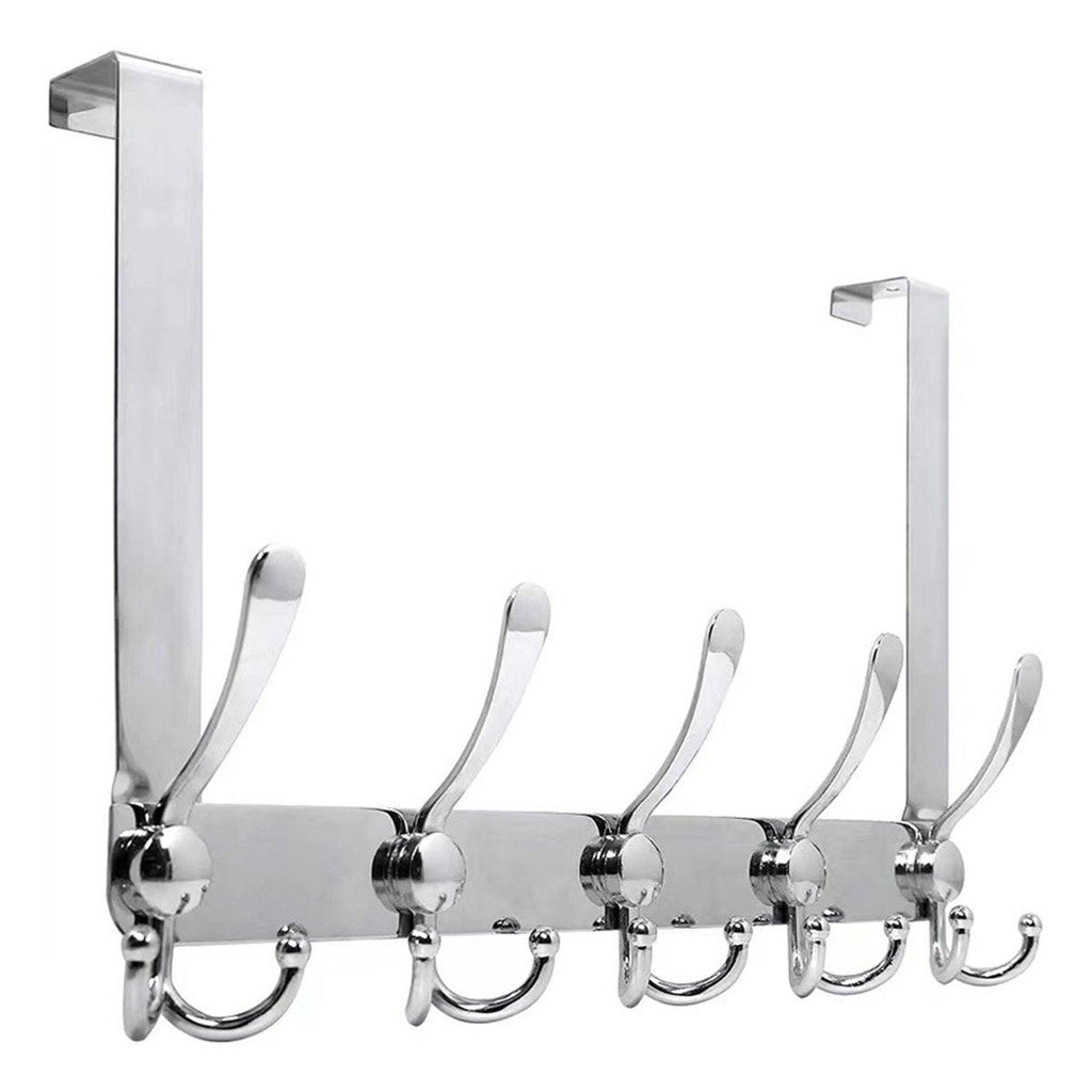 5 Hook Stainless Steel Over Door Coat Rack | StorageOZ