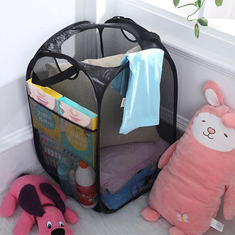 2 Pcs Foldable Mesh Laundry Hamper Basket | StorageOZ