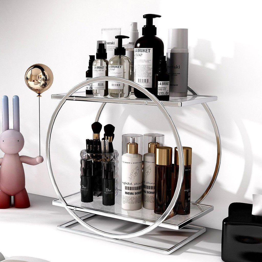 2 Tier Circular Cosmetics Rack Two Colours | StorageOZ