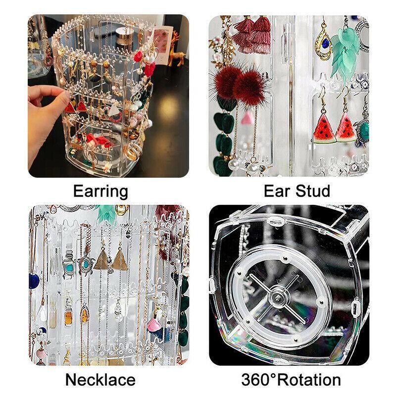 Rotating Acrylic Earring Jewellery Display Rack | StorageOZ