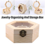 Hexagonal Wooden Jewellery Box with Glass Lid | StorageOZ