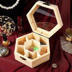 Hexagonal Wooden Jewellery Box with Glass Lid | StorageOZ