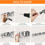 304 Steel Punch Free Mop Rack Two Colours | StorageOZ