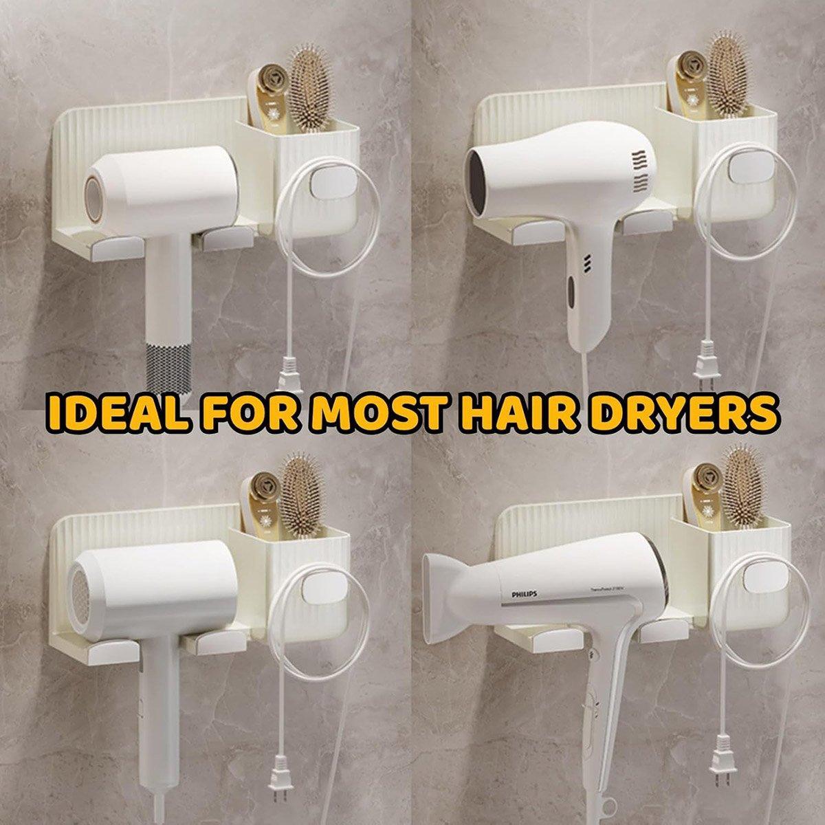 Wall Hair Dryer Holder in Gold or Silver | StorageOZ
