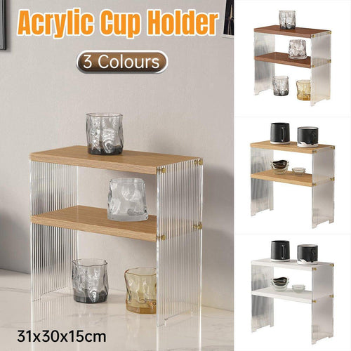 2 Tier Acrylic Cup Holder Desktop Storage | StorageOZ