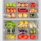6 Pcs Clear Fridge Storage Boxes Set Set | StorageOZ