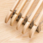 10 Pcs Wooden Clip Clothes Hangers Two Finishes | StorageOZ