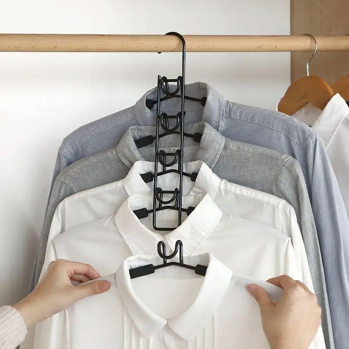 Multi Layer Folding Clothes Hanger Two Colours | StorageOZ