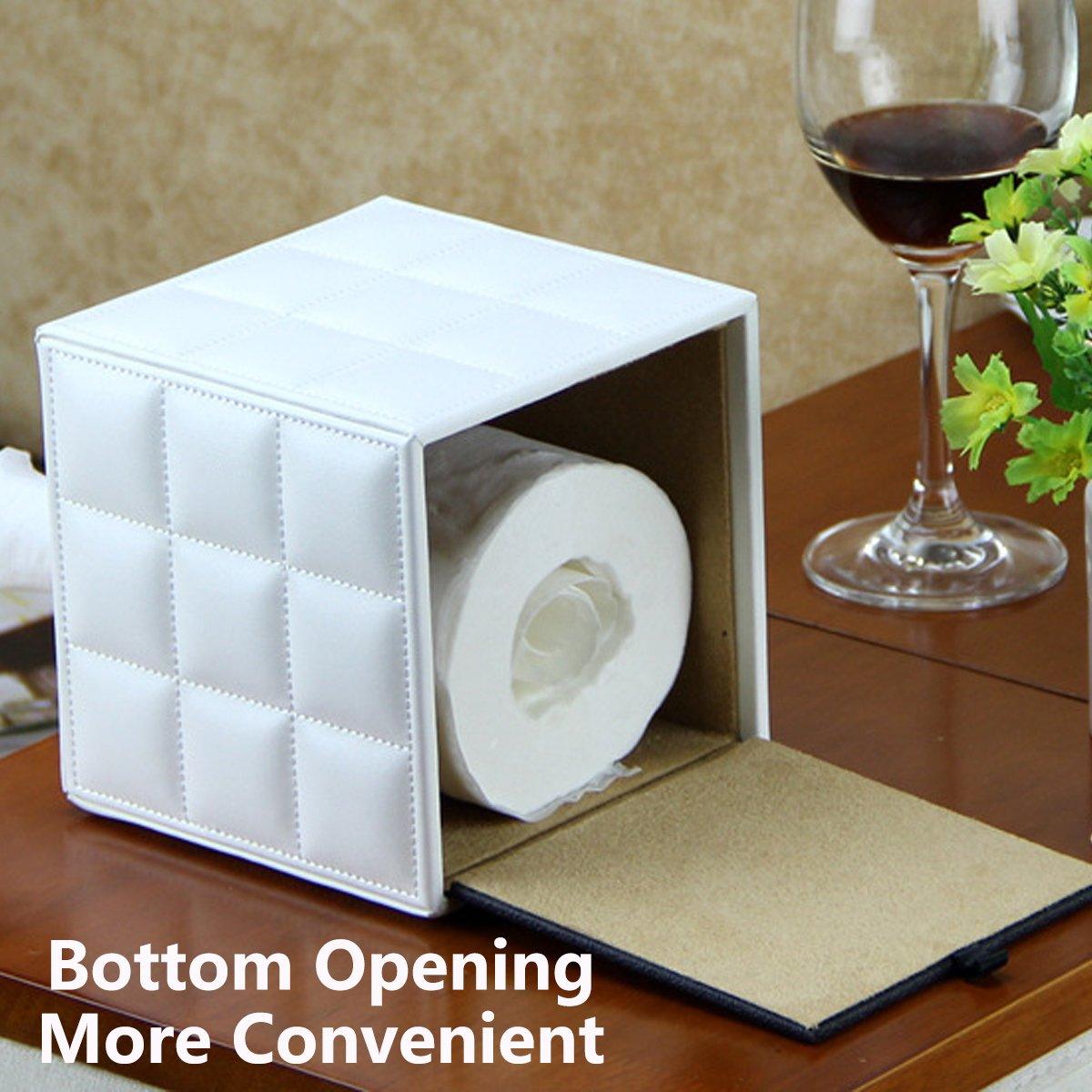 Square PU Leather Tissue Box Cover Holder | StorageOZ