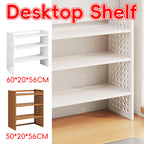 3 Tier Bamboo Desktop Shelf Two Sizes Set | StorageOZ