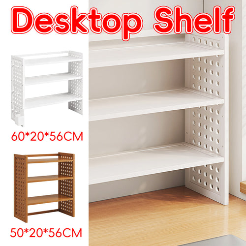 3 Tier Bamboo Desktop Shelf Two Sizes Set | StorageOZ