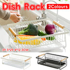 Iron Dish Rack Wood Handles Two Colours Set | StorageOZ