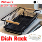 Iron Dish Rack Wood Handles Two Colours Set | StorageOZ