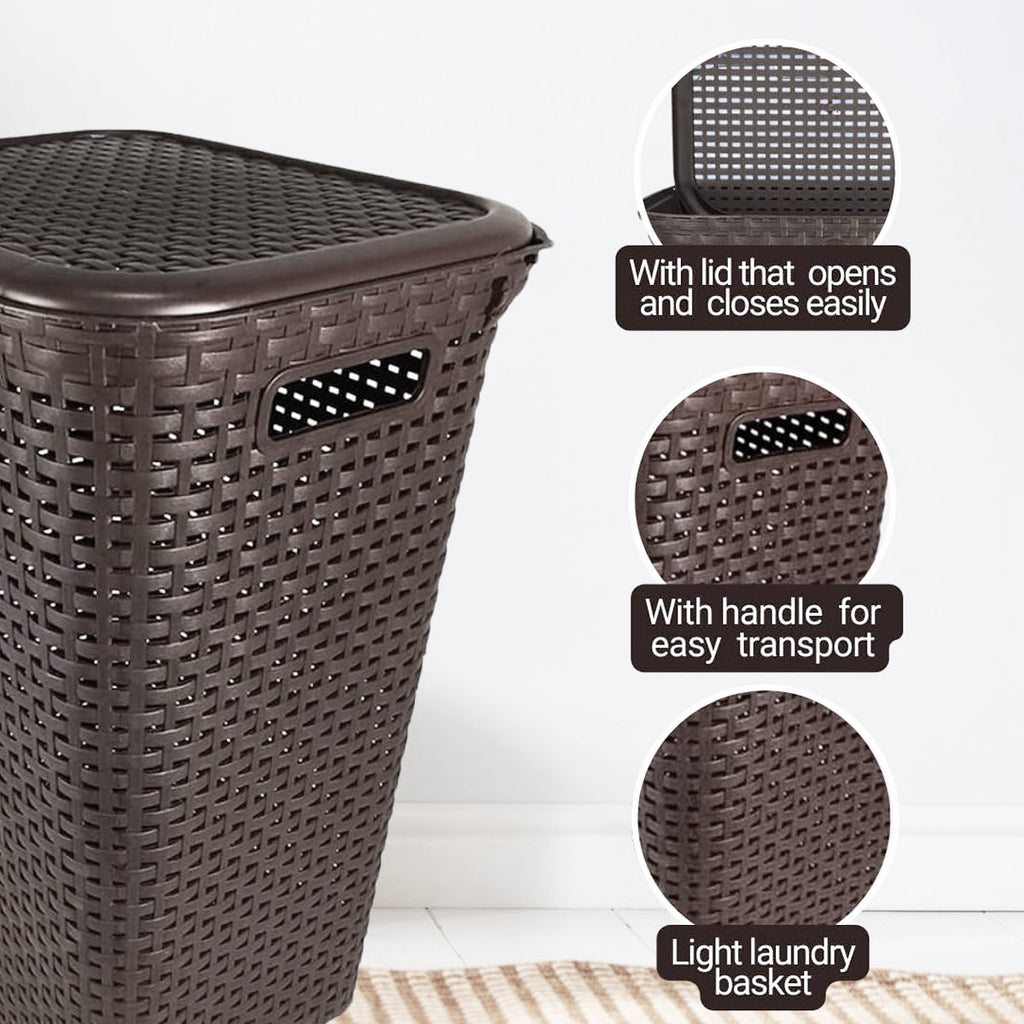 Rattan Style Laundry Basket Two Colours Set | StorageOZ