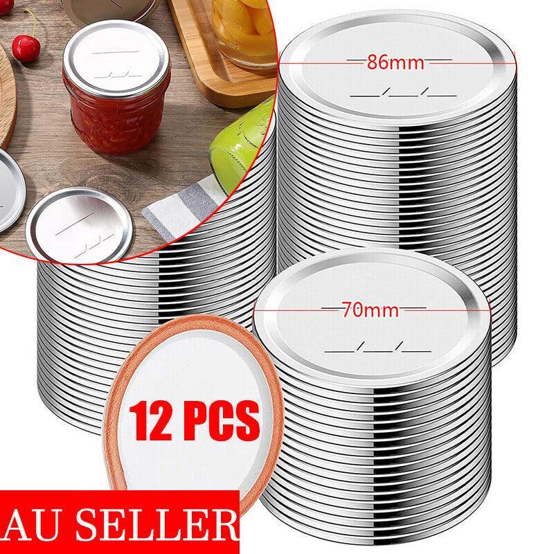 Mason Jar Lids 12pcs for Regular Mouth Jars | StorageOZ