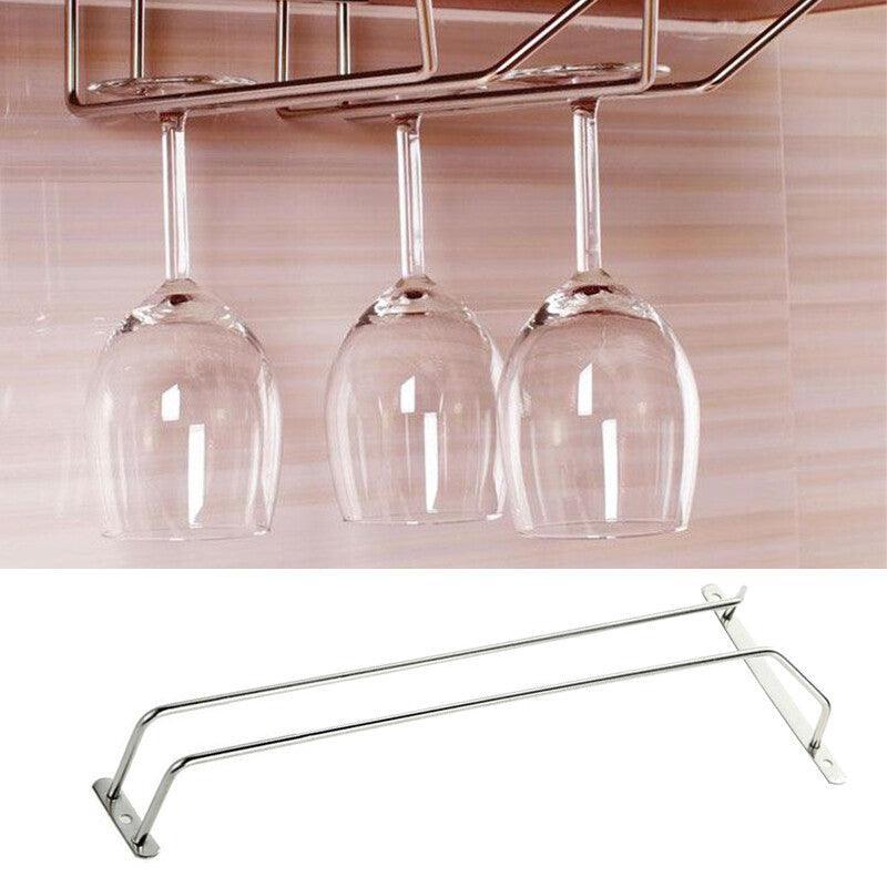 Under Cabinet Wine Glass Holder Steel Rack | StorageOZ