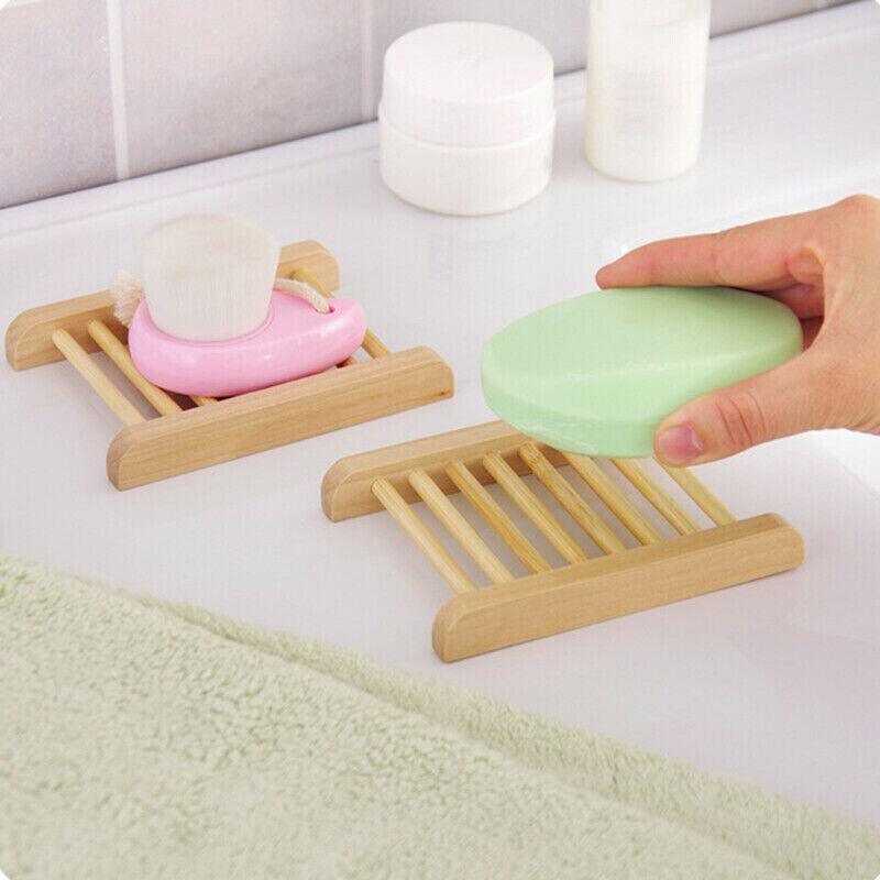 Hollow Pattern Wooden Soap Dish Drain Rack | StorageOZ