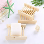 Hollow Pattern Wooden Soap Dish Drain Rack | StorageOZ