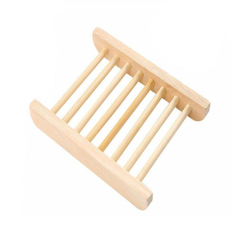 Hollow Pattern Wooden Soap Dish Drain Rack | StorageOZ