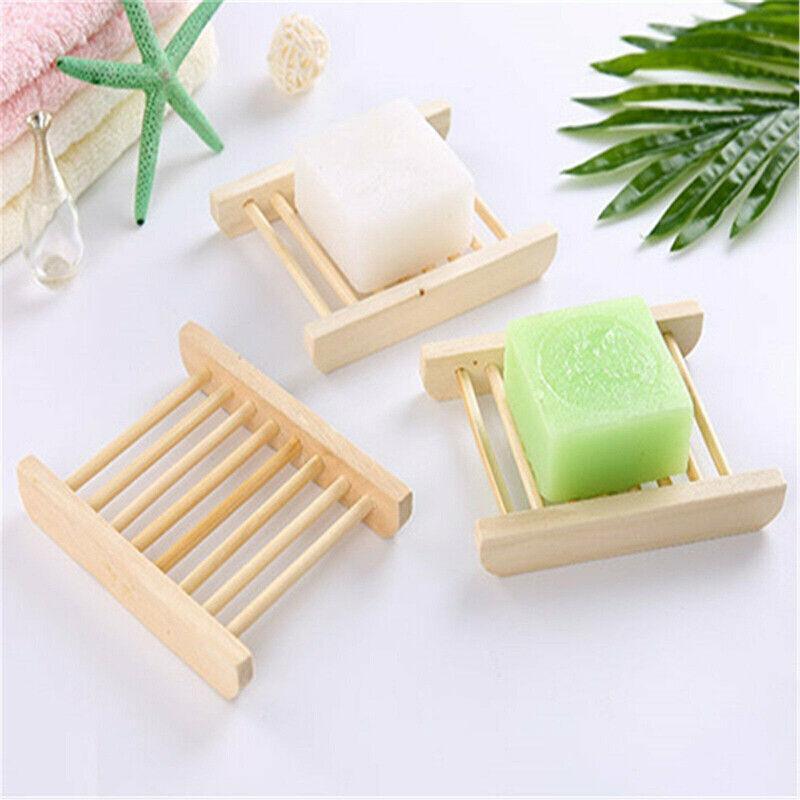 Hollow Pattern Wooden Soap Dish Drain Rack | StorageOZ
