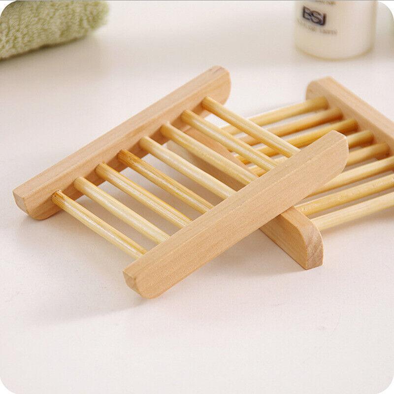 Hollow Pattern Wooden Soap Dish Drain Rack | StorageOZ