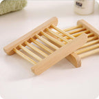 Hollow Pattern Wooden Soap Dish Drain Rack | StorageOZ