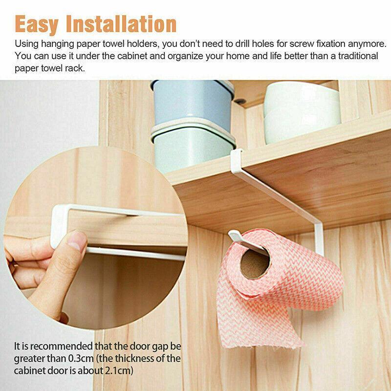 No Drill Iron Paper Towel Holder Two Colours | StorageOZ
