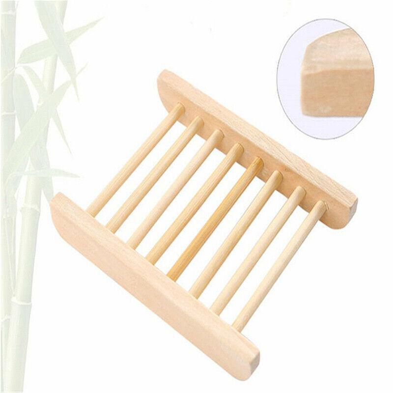 Hollow Pattern Wooden Soap Dish Drain Rack | StorageOZ